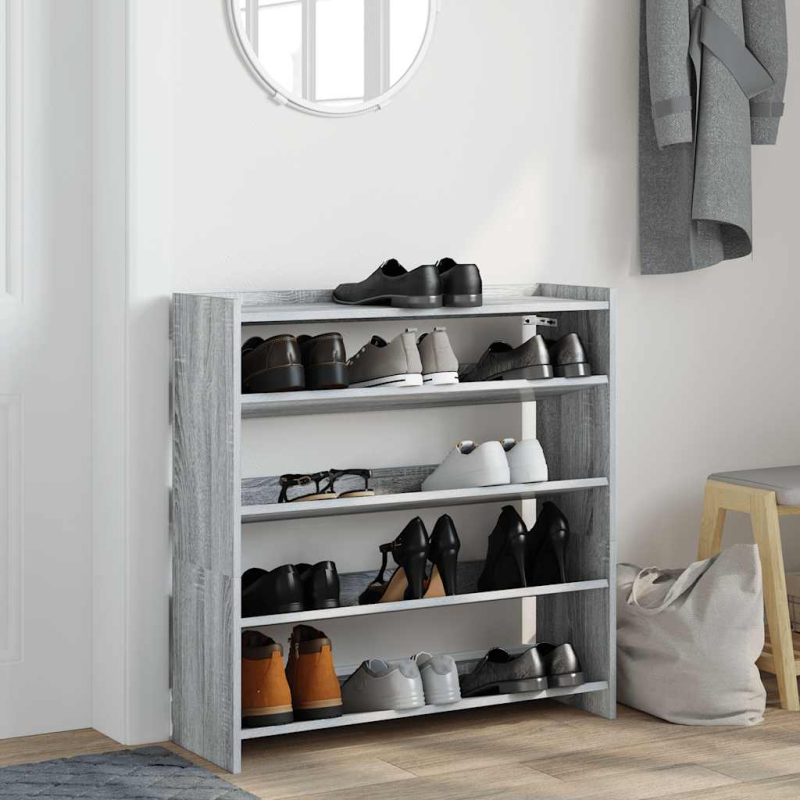 Schuhregal Grau Sonoma 80x25x81 cm Holzwerkstoff