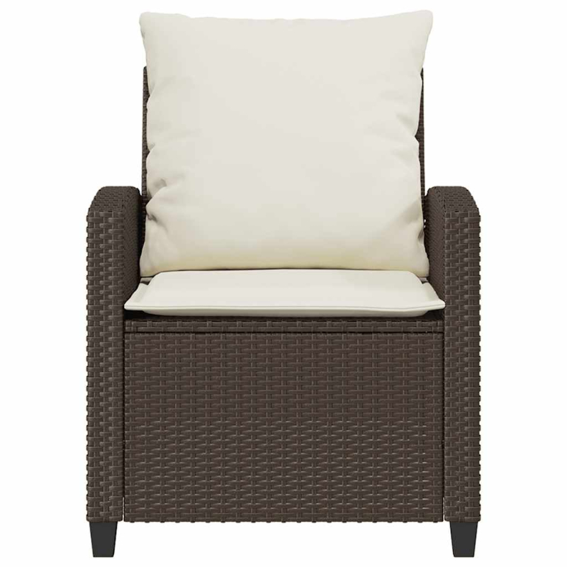 4-tlg. Garten-Sofagarnitur mit Kissen Braun Poly Rattan