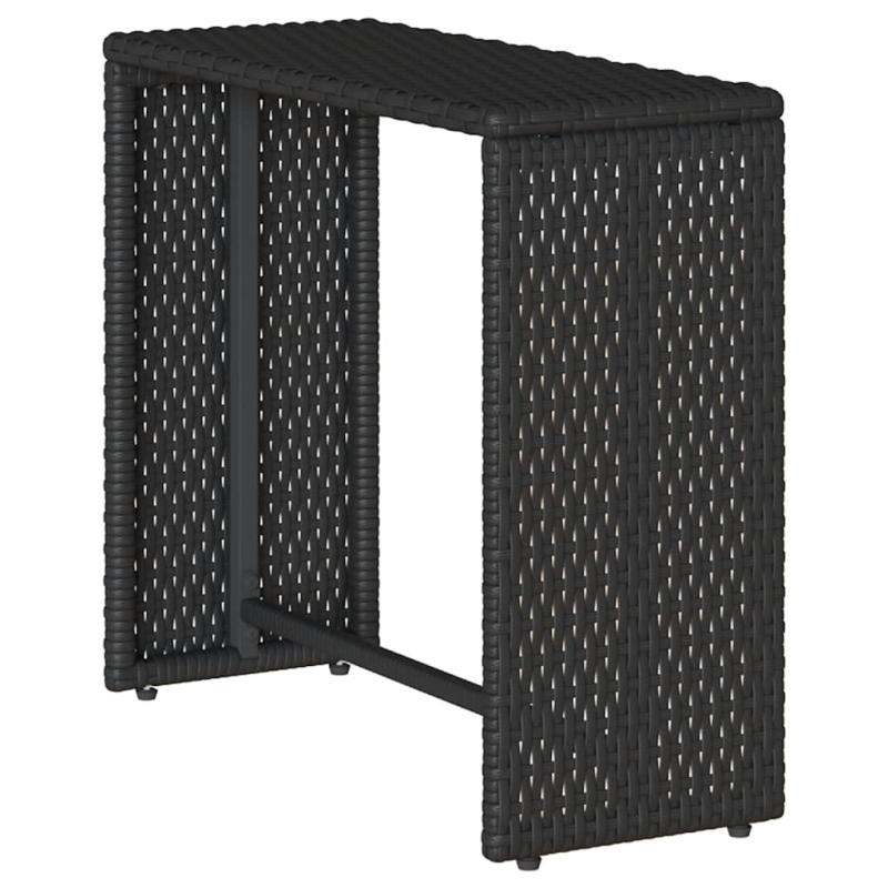 5-tlg. Garten-Sofagarnitur Kissen Stapelbar Schwarz Poly Rattan