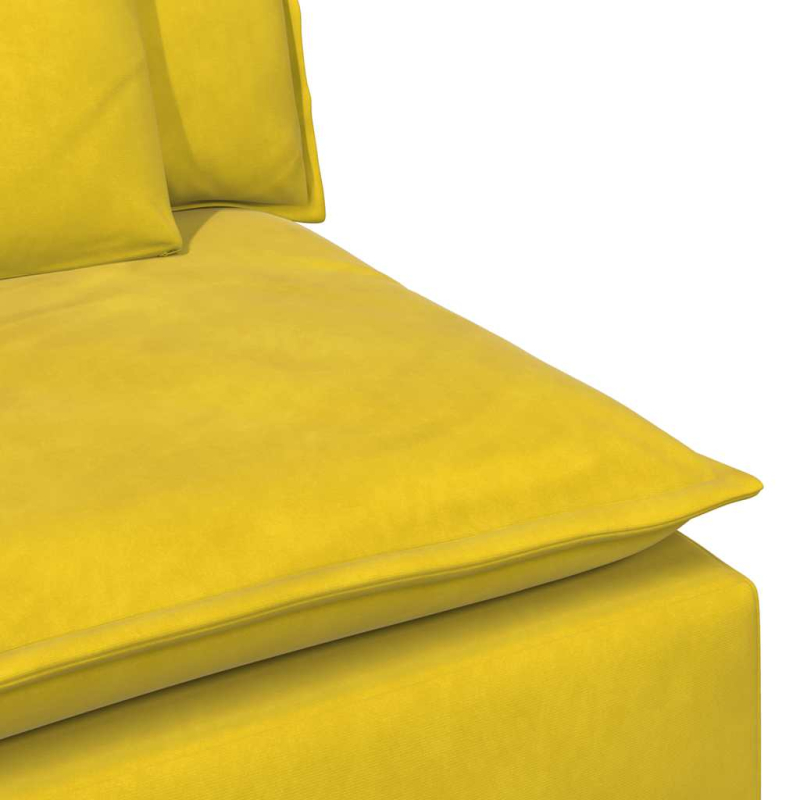 Modulares Sofa Endmodul mit Armlehne Kissen Gelb 100 cm