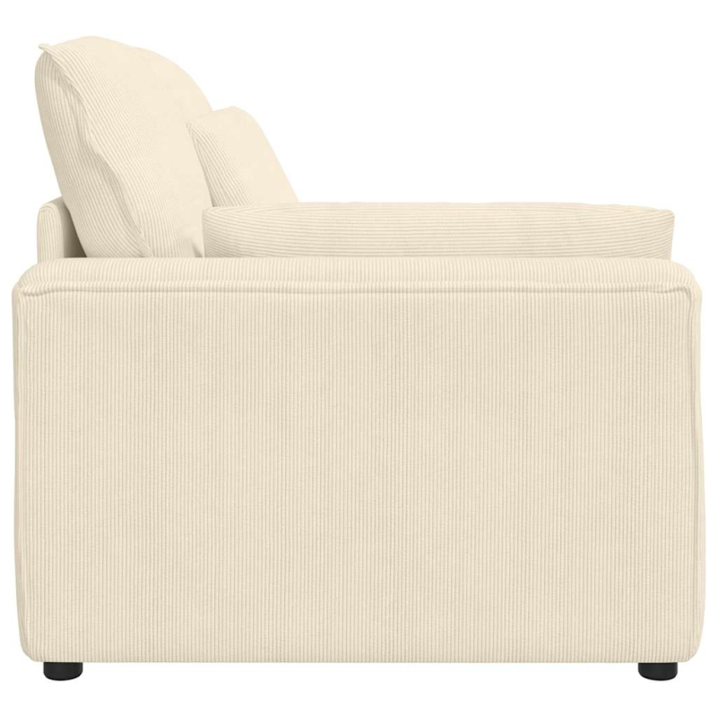 Modulares Sofa Endmodul mit Armlehne Kissen Creme 100 cm
