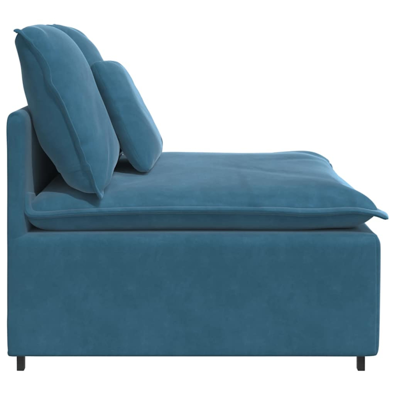 Modulares Sofa Mittelmodul mit Kissen Blau 100 cm