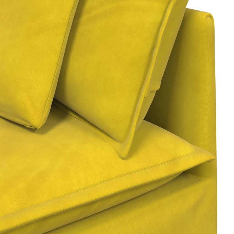 Modulares Sofa Eckmodul mit Kissen Gelb 100 cm
