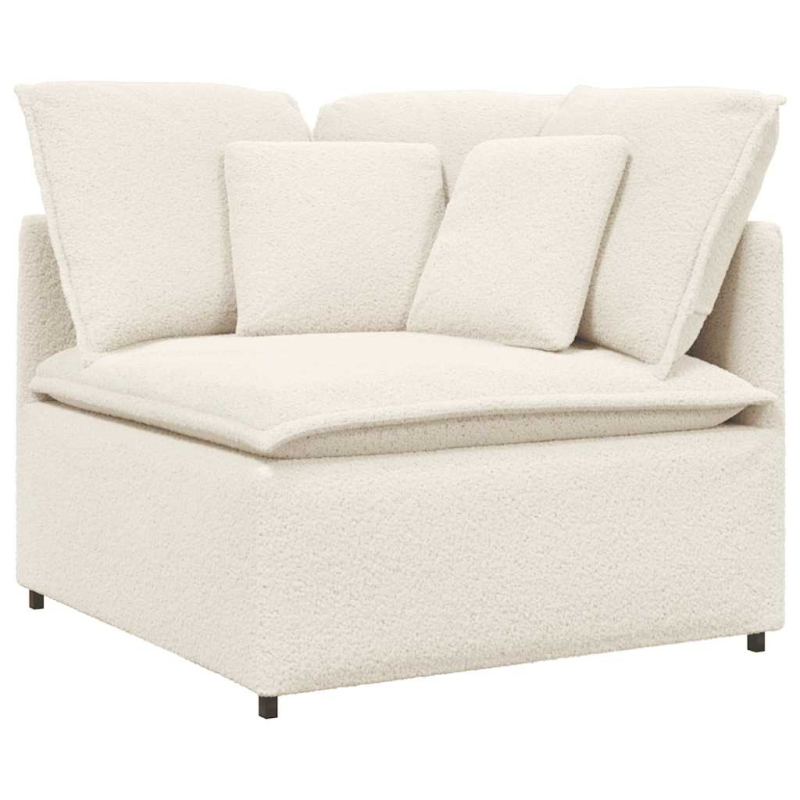 Modulares Sofa Eckmodul mit Kissen Creme 100 cm