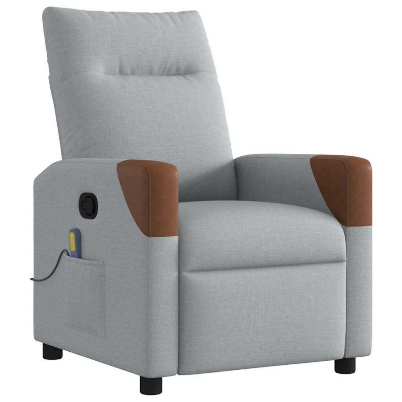 Massagesessel Hellgrau Stoff