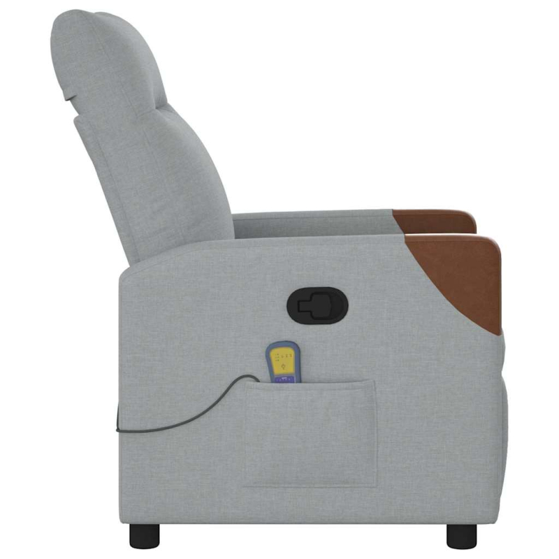 Massagesessel Hellgrau Stoff