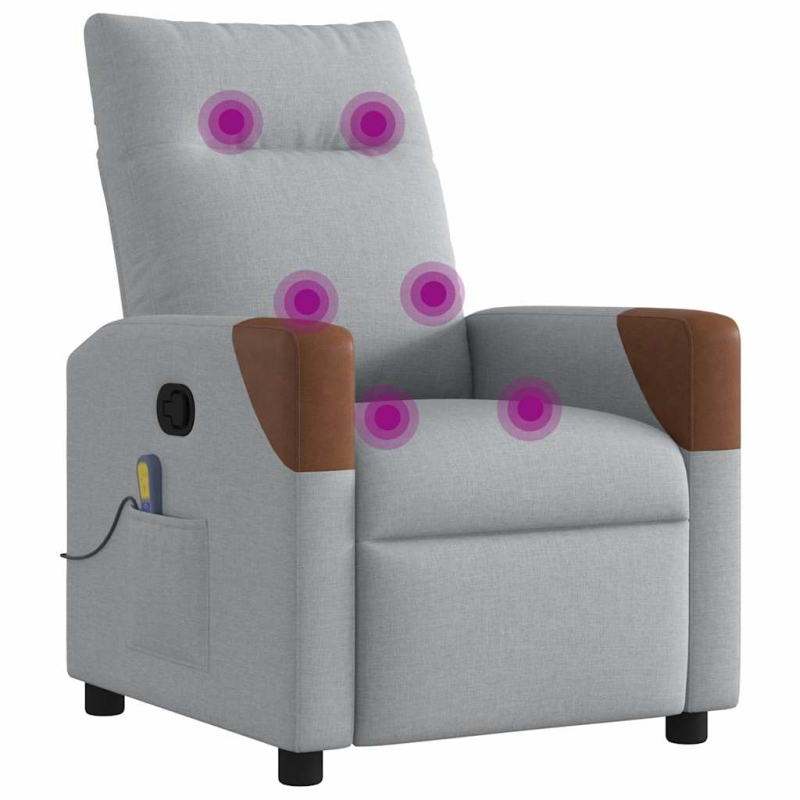 Massagesessel Hellgrau Stoff