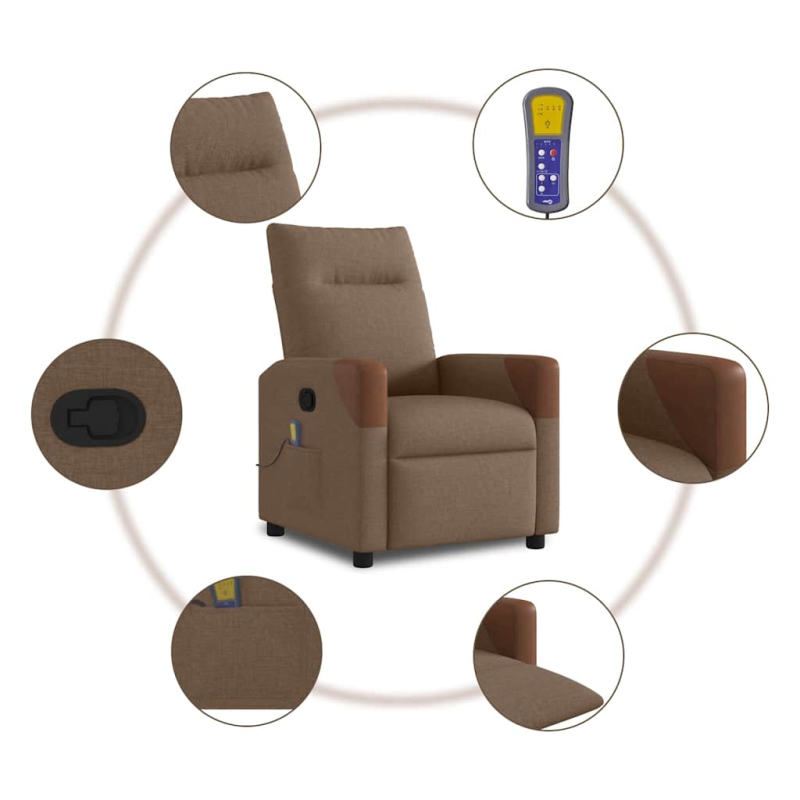 Massagesessel Braun Stoff