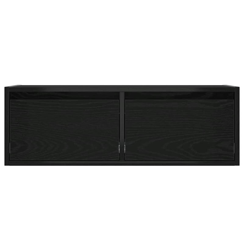 TV-Schrank mit LED-Leuchten Schwarz Eichen-Optik 75x35,5x25 cm