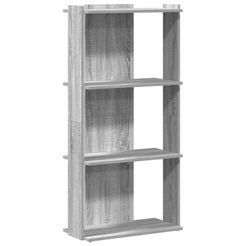 Bücherregal 3 Böden Grau Sonoma 60x30x120 cm Holzwerkstoff