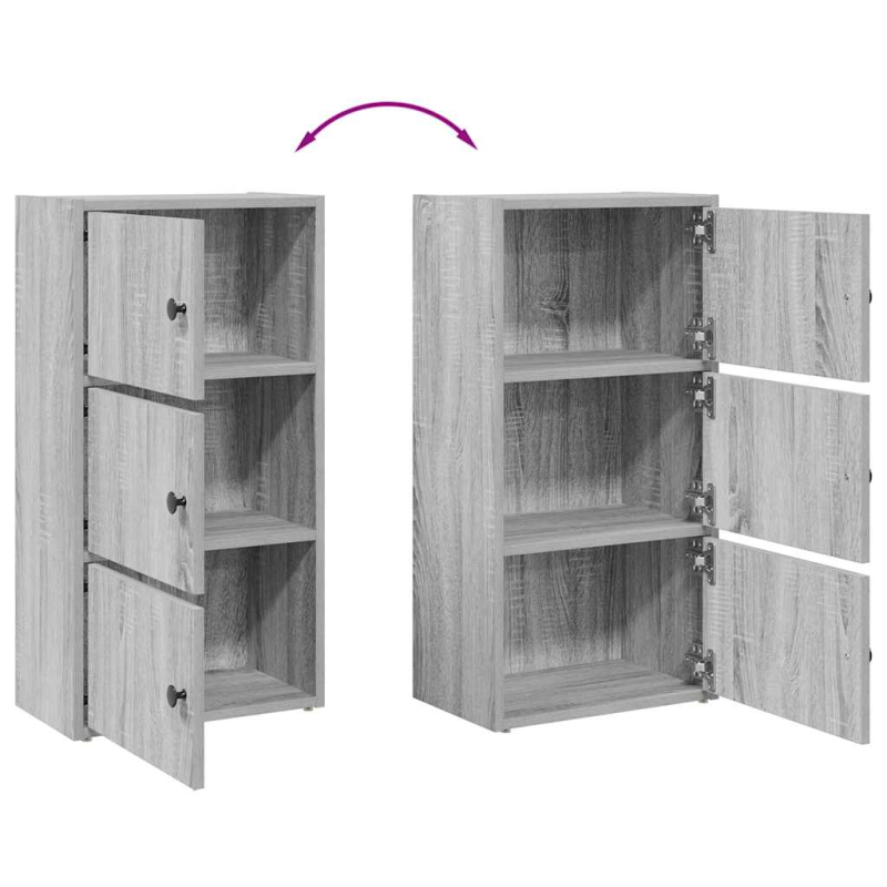 Bücherregal Grau Sonoma 40x24x77 cm Holzwerkstoff