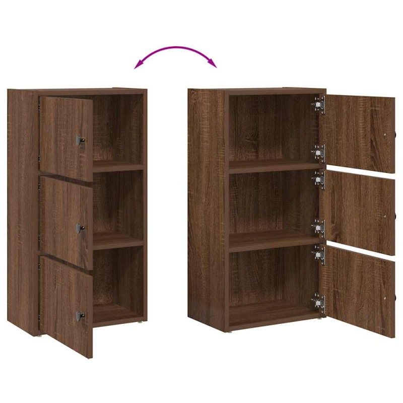 Bücherregal Braun Eichen-Optik 40x24x77 cm Holzwerkstoff