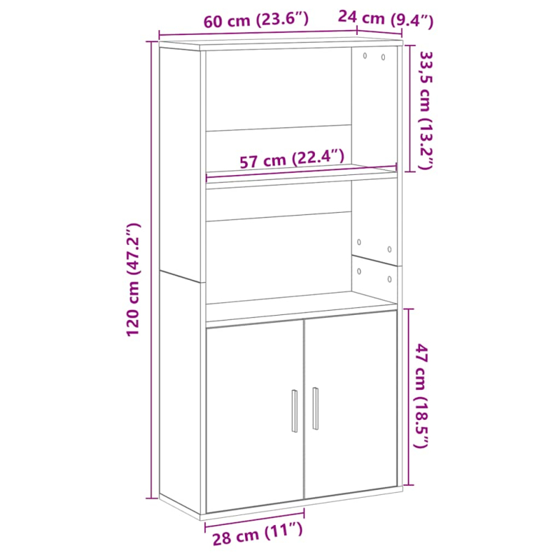 Bücherregal Altholz-Optik 60x24x120 cm Holzwerkstoff