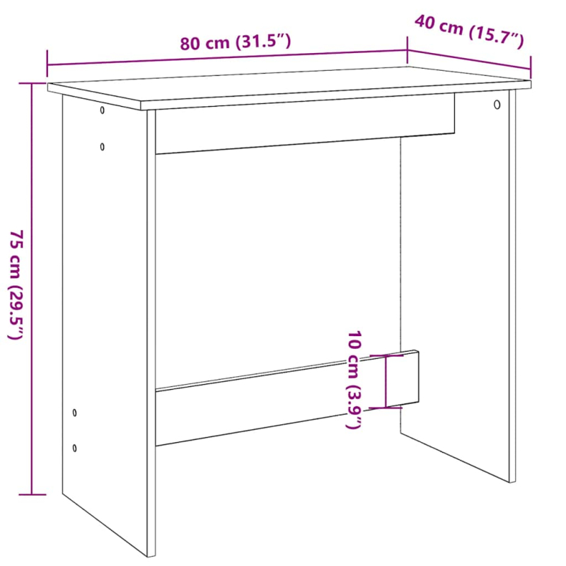 Schreibtisch Sonoma-Eiche 80x40x75 cm Holzwerkstoff