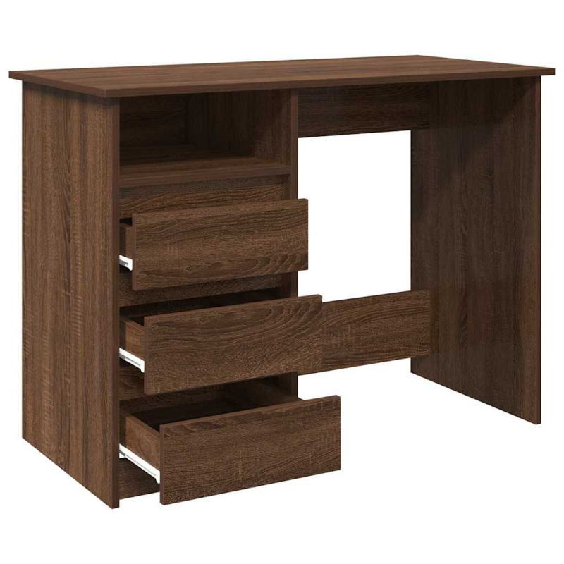 Schreibtisch Braun Eichen-Optik 102x50x75 cm Holzwerkstoff