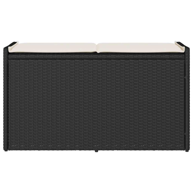 Outdoor-Sitzbank mit Stauraum und Kissen Schwarz 100 cm