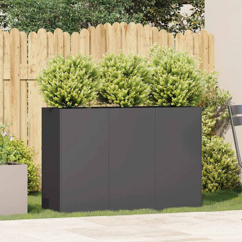 Pflanzkübel Schwarz 120x40x80 cm Kaltgewalzter Stahl