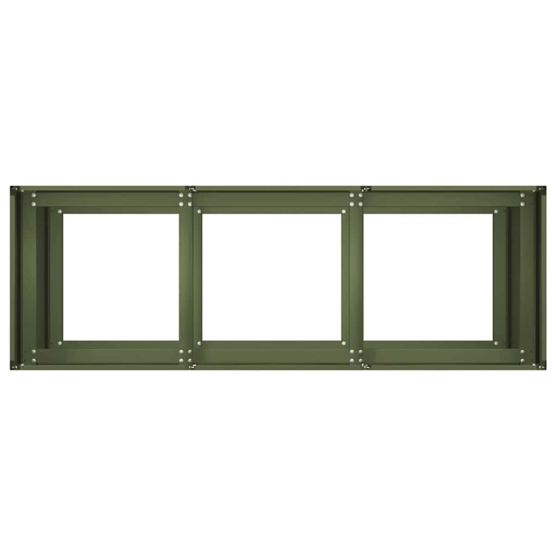 Pflanzkübel Olivgrün 120x40x80 cm Kaltgewalzter Stahl