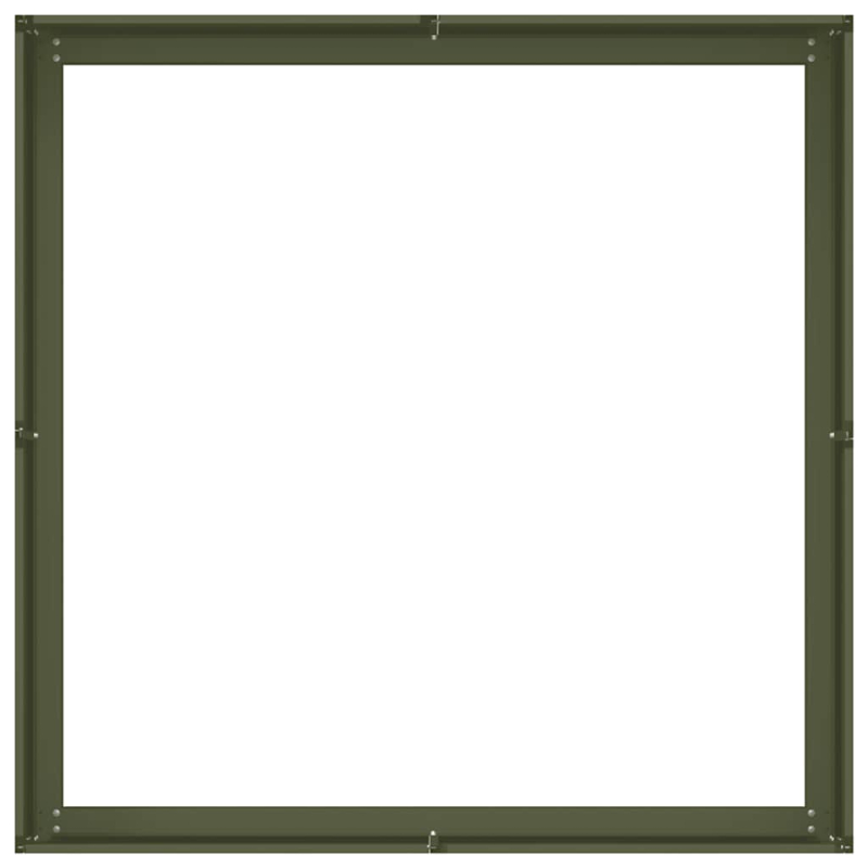 Pflanzkübel Olivgrün 100x100x30 cm Stahl
