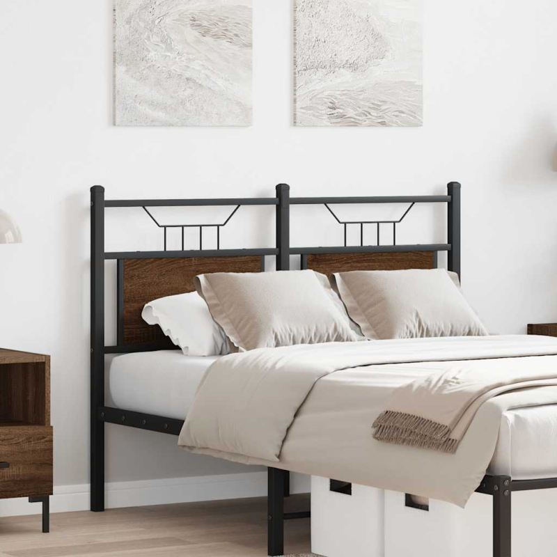 Kopfteil Braun Eichen-Optik 120 cm Holzwerkstoff und Stahl
