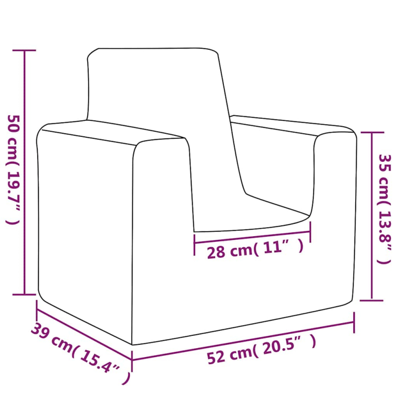 Kindersofa Creme Weich Plüsch