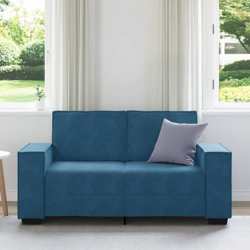 2-Sitzer-Sofa Blau 120 cm Samt