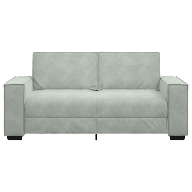 2-Sitzer-Sofa Hellgrau 140 cm Samt