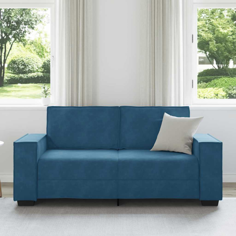 2-Sitzer-Sofa Blau 140 cm Samt