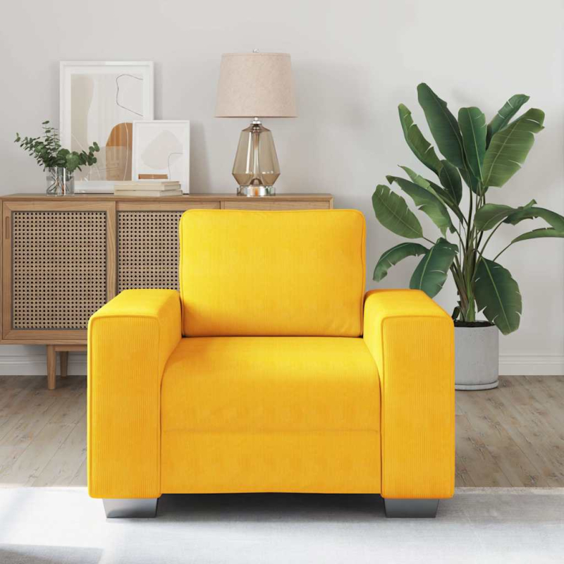 Sessel Hellgelb 60 cm Cordstoff