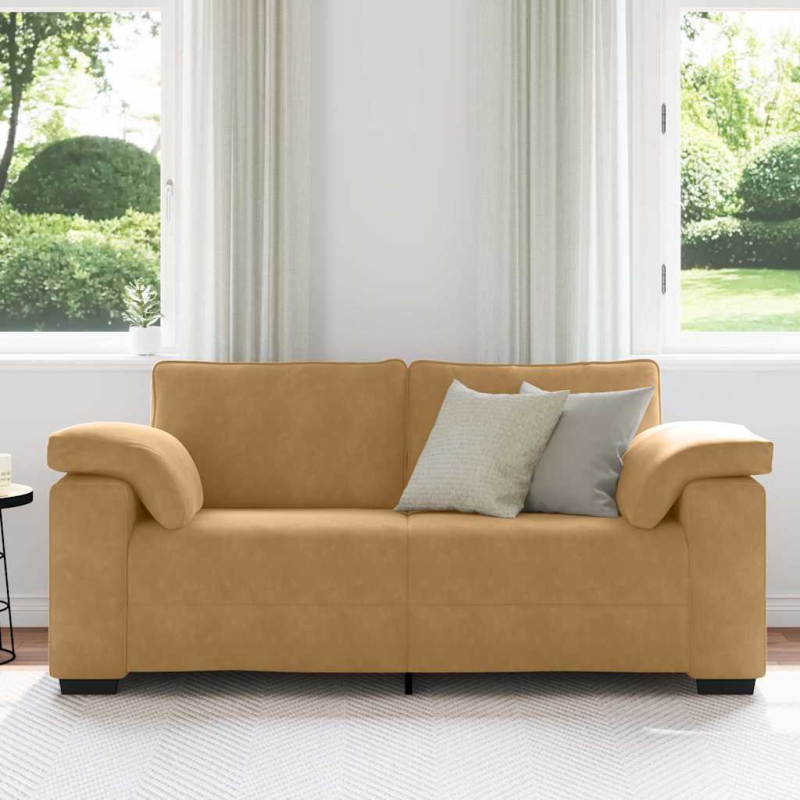 Zweisitzer-Sofa Braun 140 cm Samt
