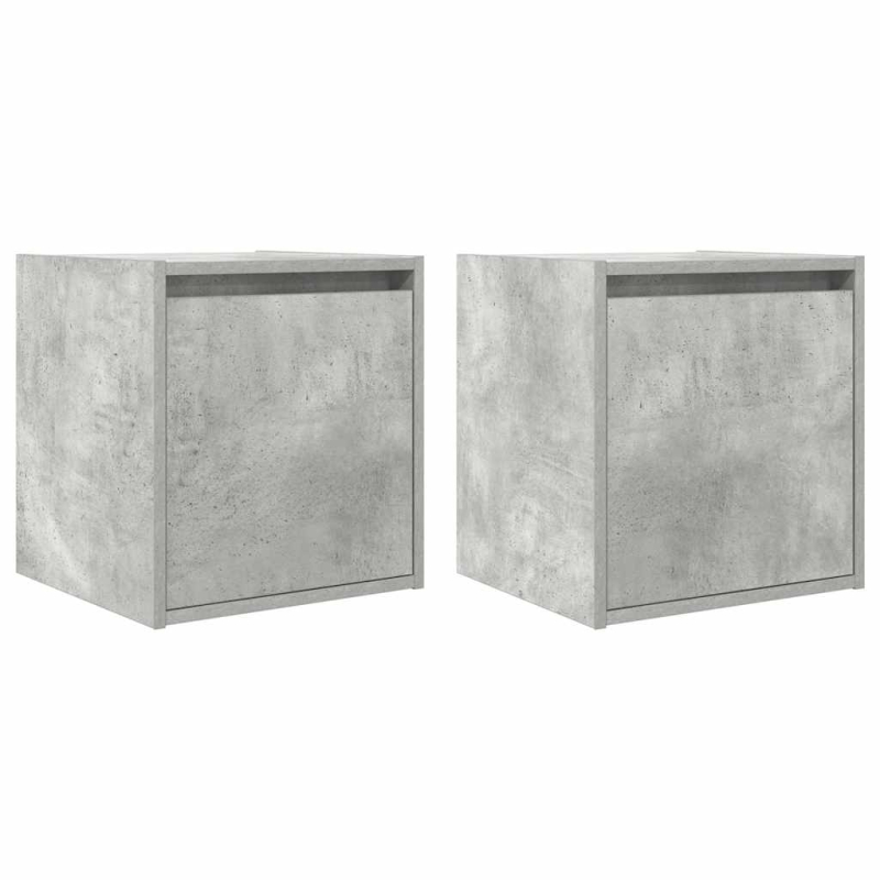 Wand-Nachttische 2 Stk. Betongrau 38x34x40 cm