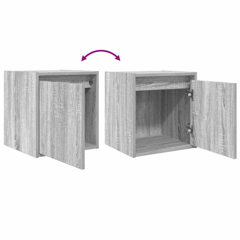 Wand-Nachttisch Grau Sonoma 38x34x40 cm