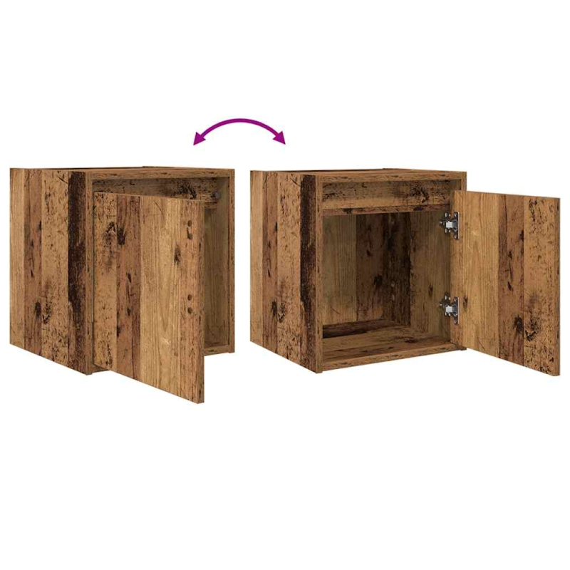 Wand-Nachttisch Altholz-Optik 38x34x40 cm
