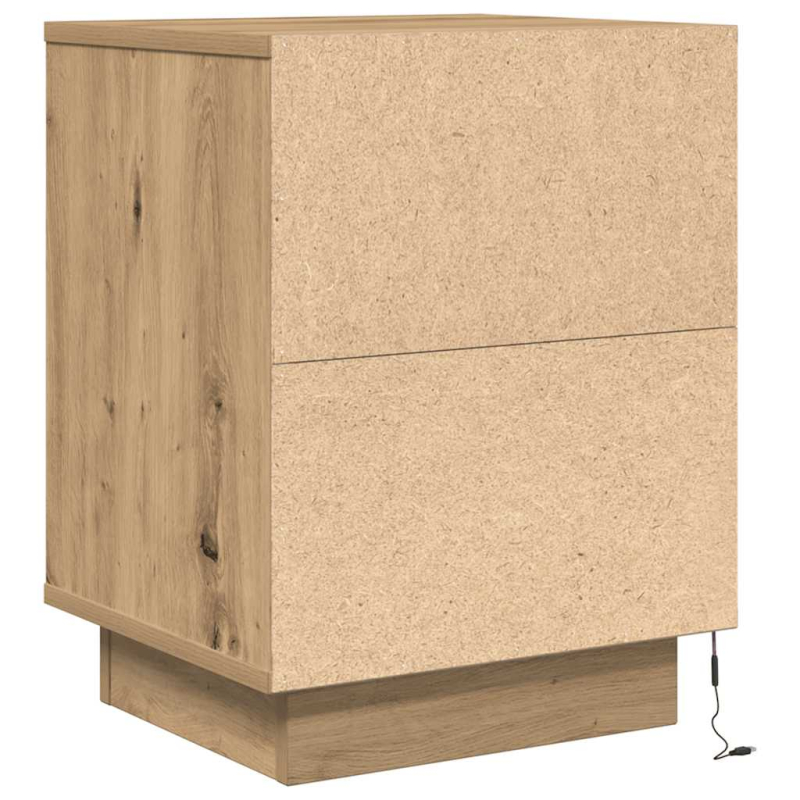 Nachttische mit LED-Leuchten 2 Stk. Artisan-Eiche 38x34x50 cm