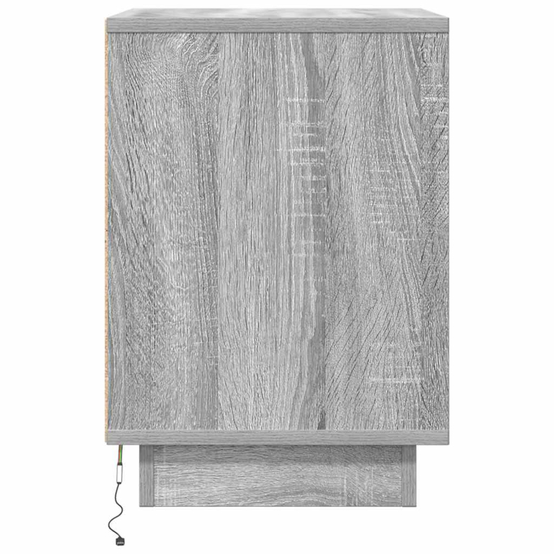 Nachttische mit LED-Leuchten 2 Stk. Grau Sonoma 38x34x50 cm