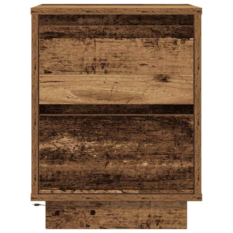 Nachttische mit LED-Leuchten 2 Stk. Altholz-Optik 38x34x50 cm