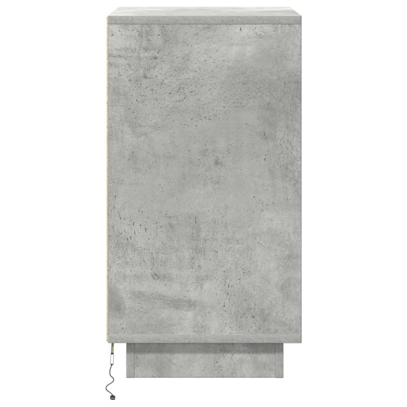 Nachttisch mit LED-Leuchten Betongrau 38x34x65 cm