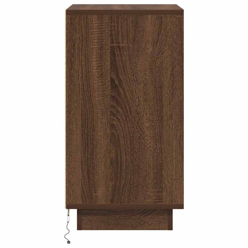 Nachttisch mit LED-Leuchten Braun Eichen-Optik 38x34x65 cm
