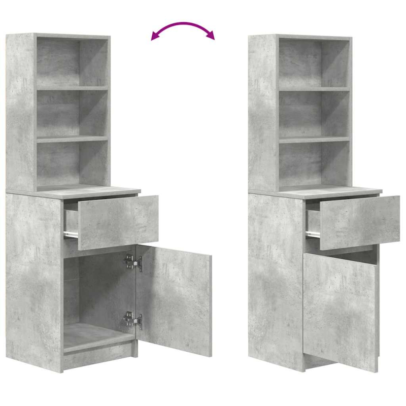 Nachttisch Betongrau 39x35x125 cm Holzwerkstoff