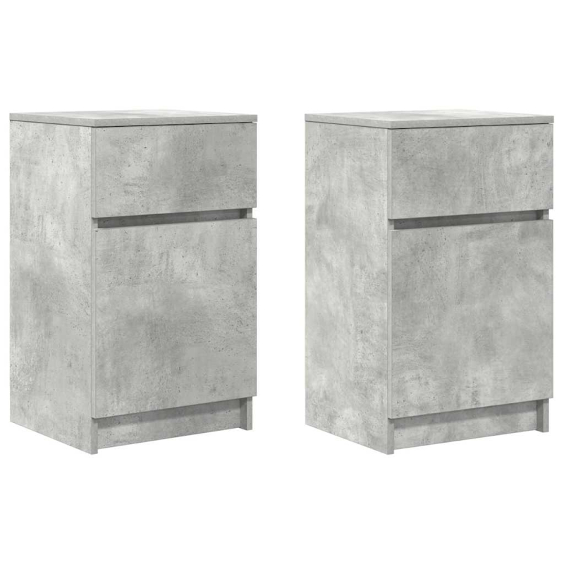 Nachttische 2 Stk. Betongrau 39x35x65 cm Holzwerkstoff