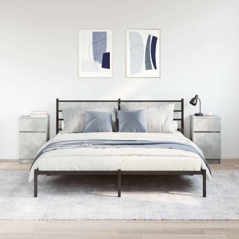 Nachttische 2 Stk. Betongrau 39x35x65 cm Holzwerkstoff