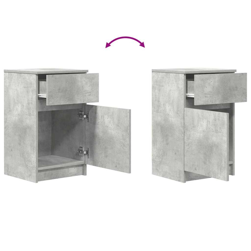 Nachttische 2 Stk. Betongrau 39x35x65 cm Holzwerkstoff
