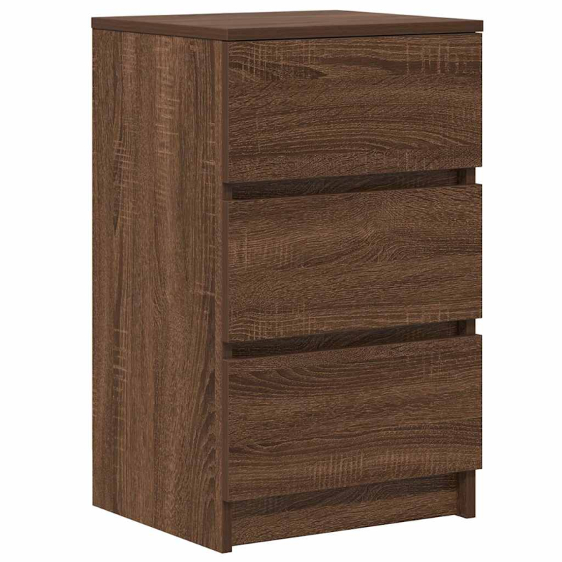 Nachttisch mit 3 Schubladen Braun Eichen-Optik 39x35x65 cm