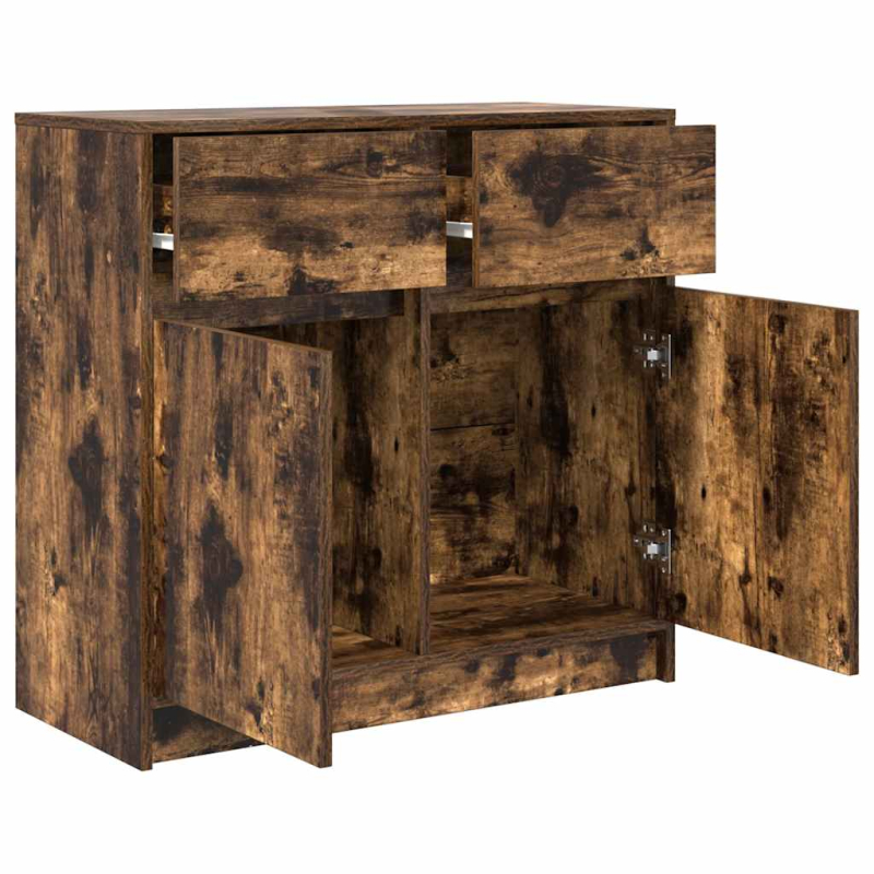 Sideboard mit Schublade Räuchereiche 80x34x76 cm Holzwerkstoff