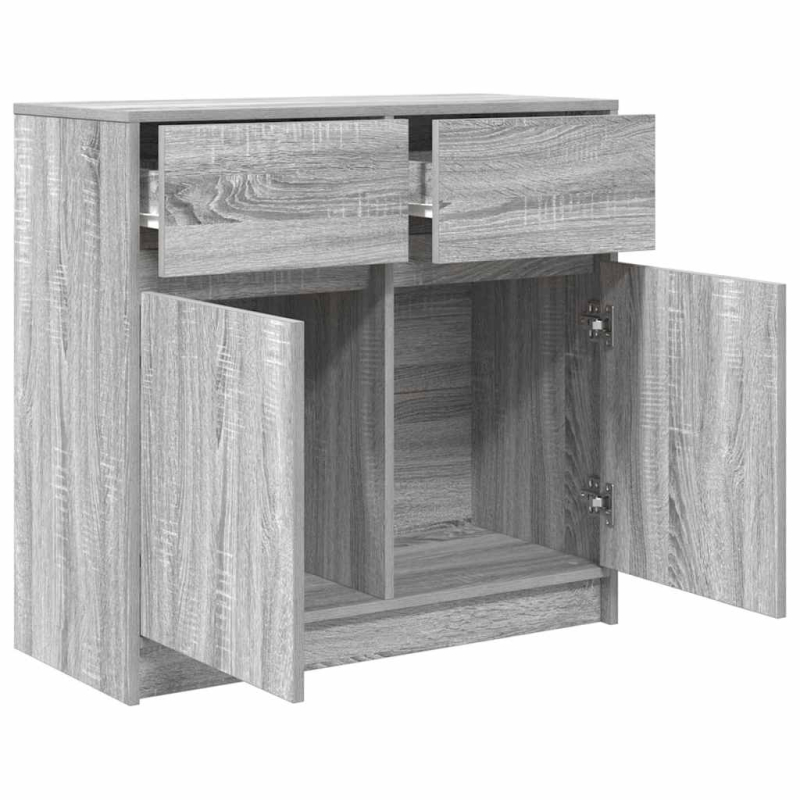 Sideboard mit Schublade Grau Sonoma 80x34x76 cm Holzwerkstoff
