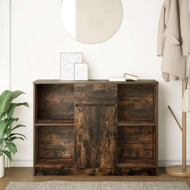 Sideboard mit Schublade Räuchereiche 101x35x76 cm Holzwerkstoff