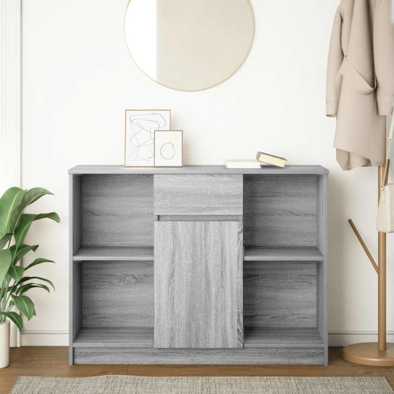 Sideboard mit Schublade Grau Sonoma 101x35x76 cm Holzwerkstoff