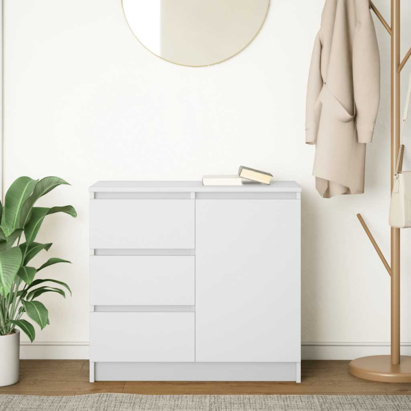 Sideboard mit Schublade Weiß 71x35x65 cm Holzwerkstoff