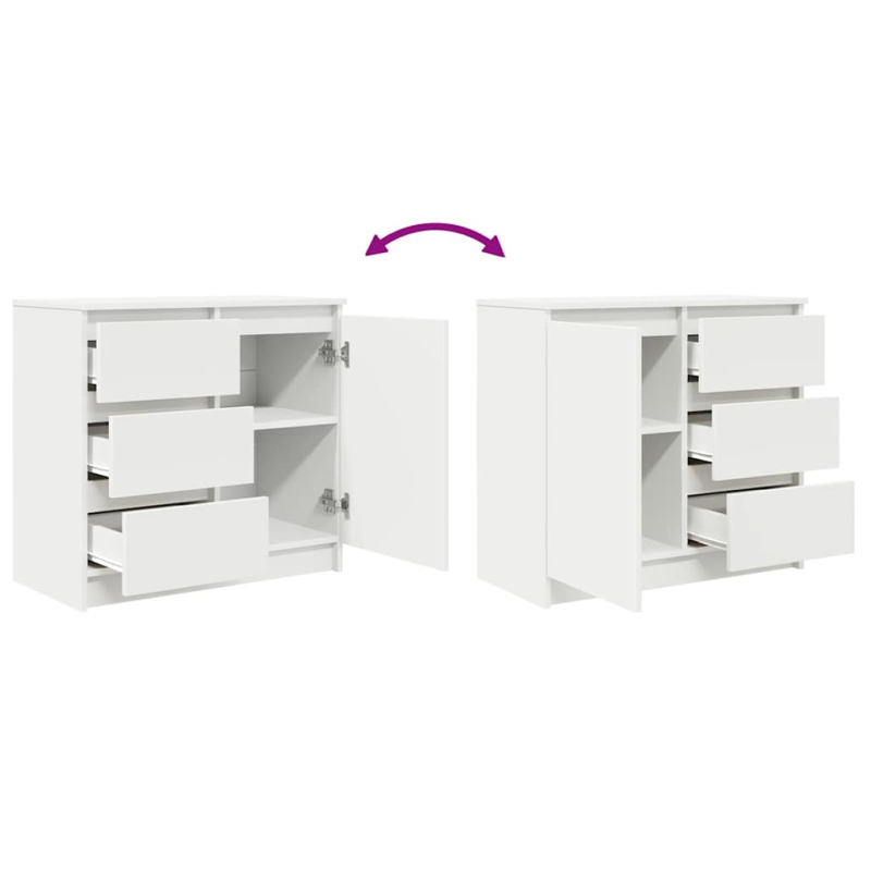 Sideboard mit Schublade Weiß 71x35x65 cm Holzwerkstoff