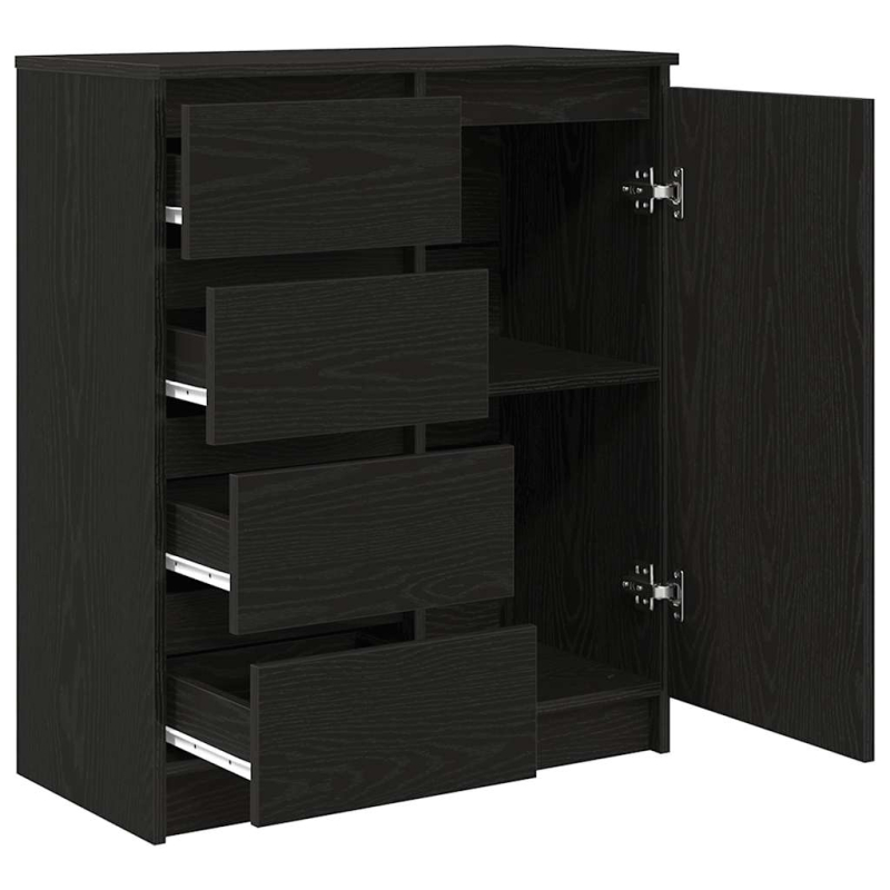 Sideboard mit Schubladen Schwarz Eichen-Optik 71x35x84 cm